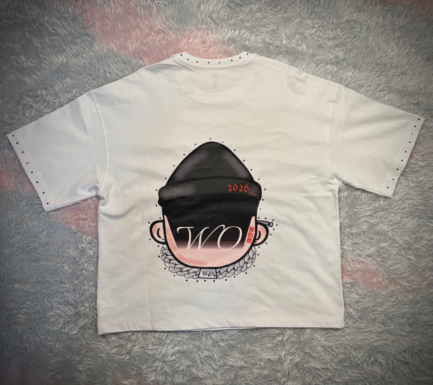 TEE CROPPED BUSY WHITE