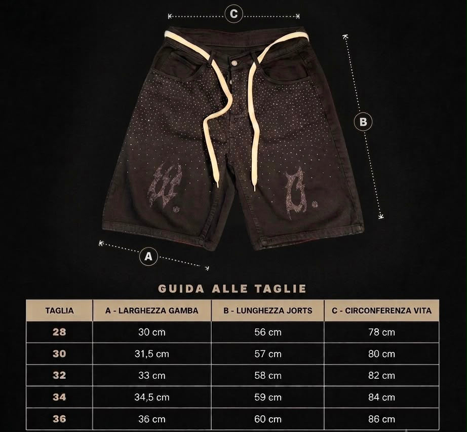 JORTS BLACK GLITTER