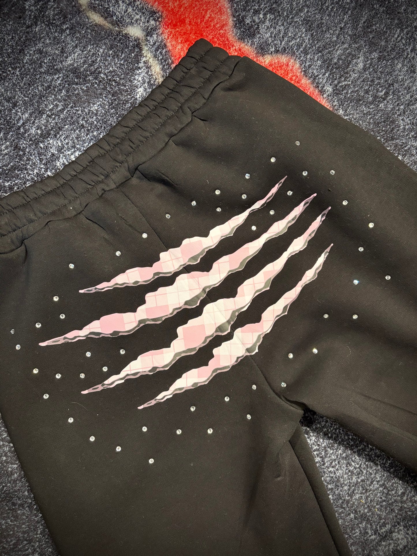 PANTS BLACK FLAKE PINK