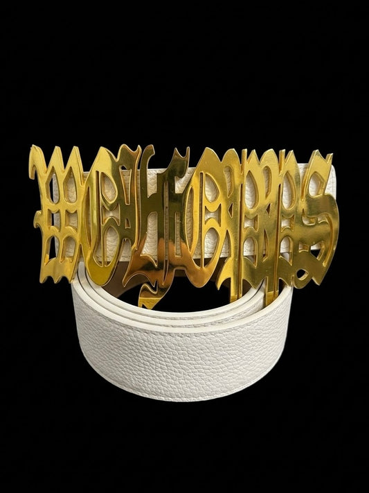BELT WHITE W.O. GOLD