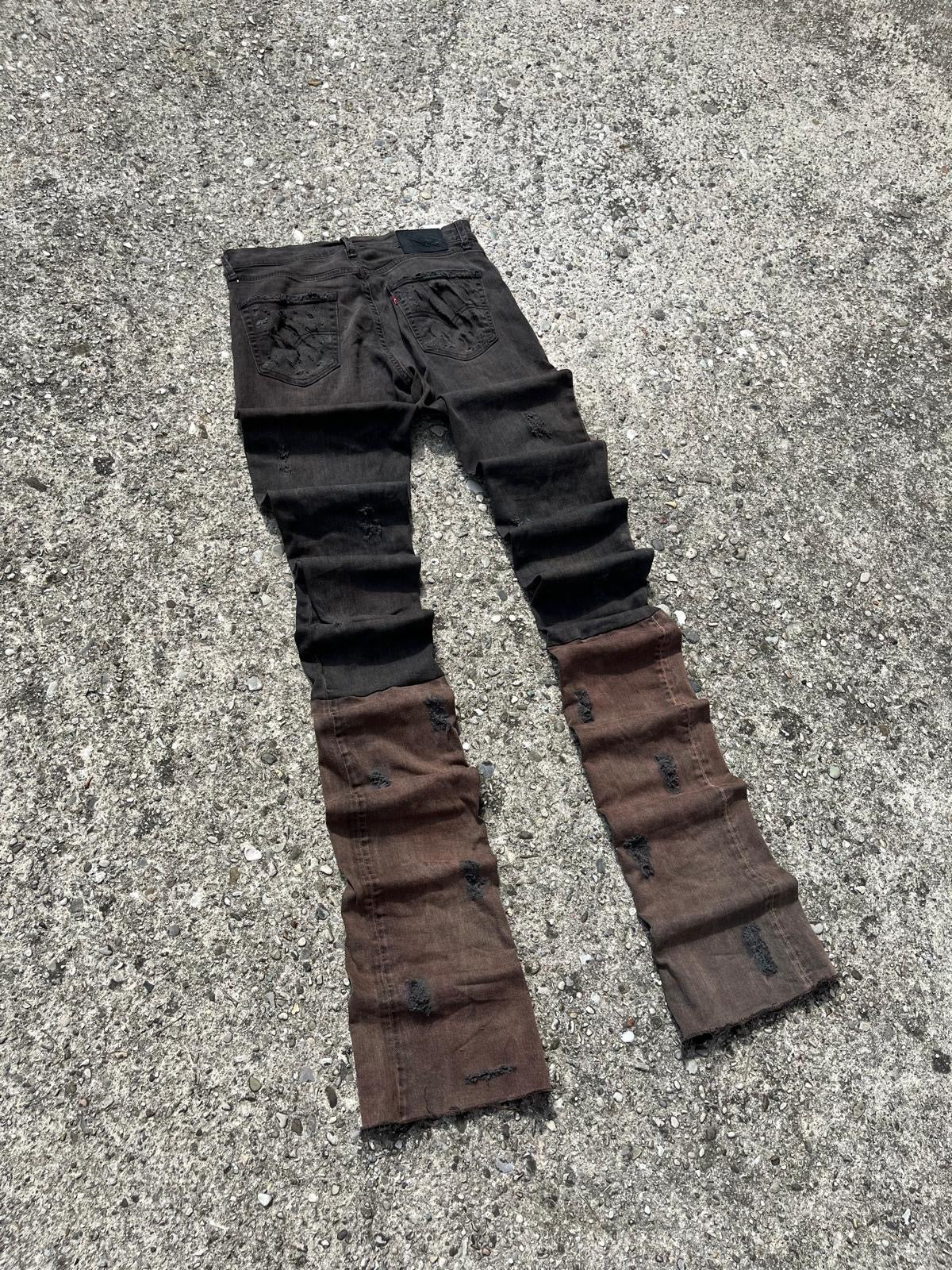 Stacked Brown Denim