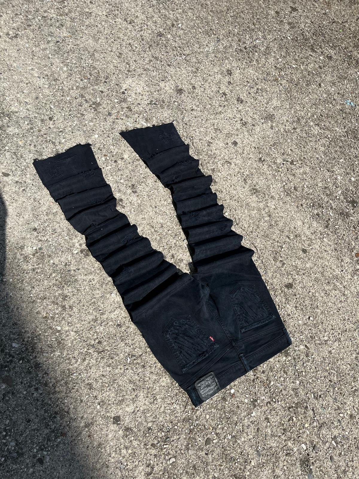 Stacked Black Denim