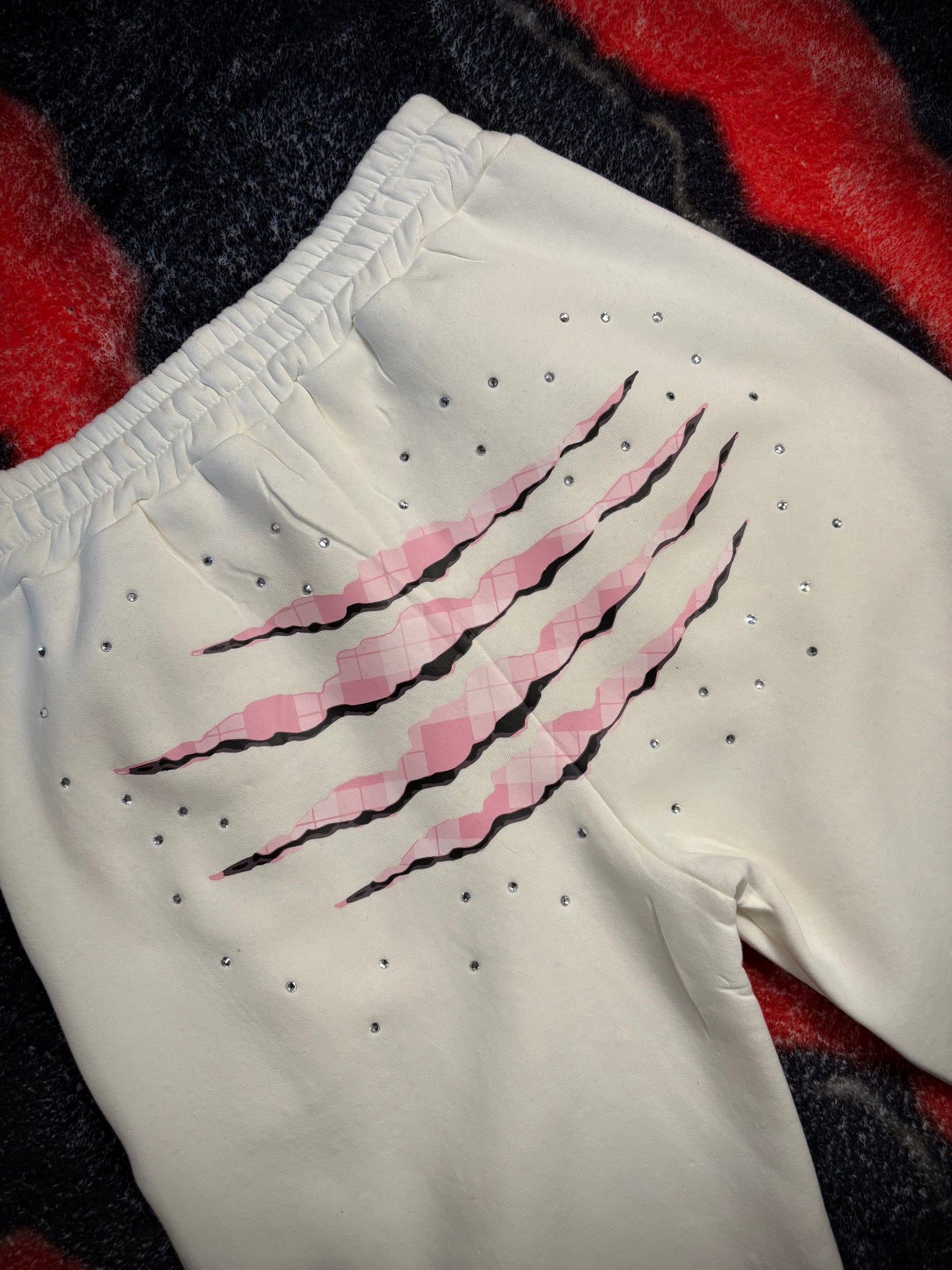 PANTS WHITE FLAKE PINK