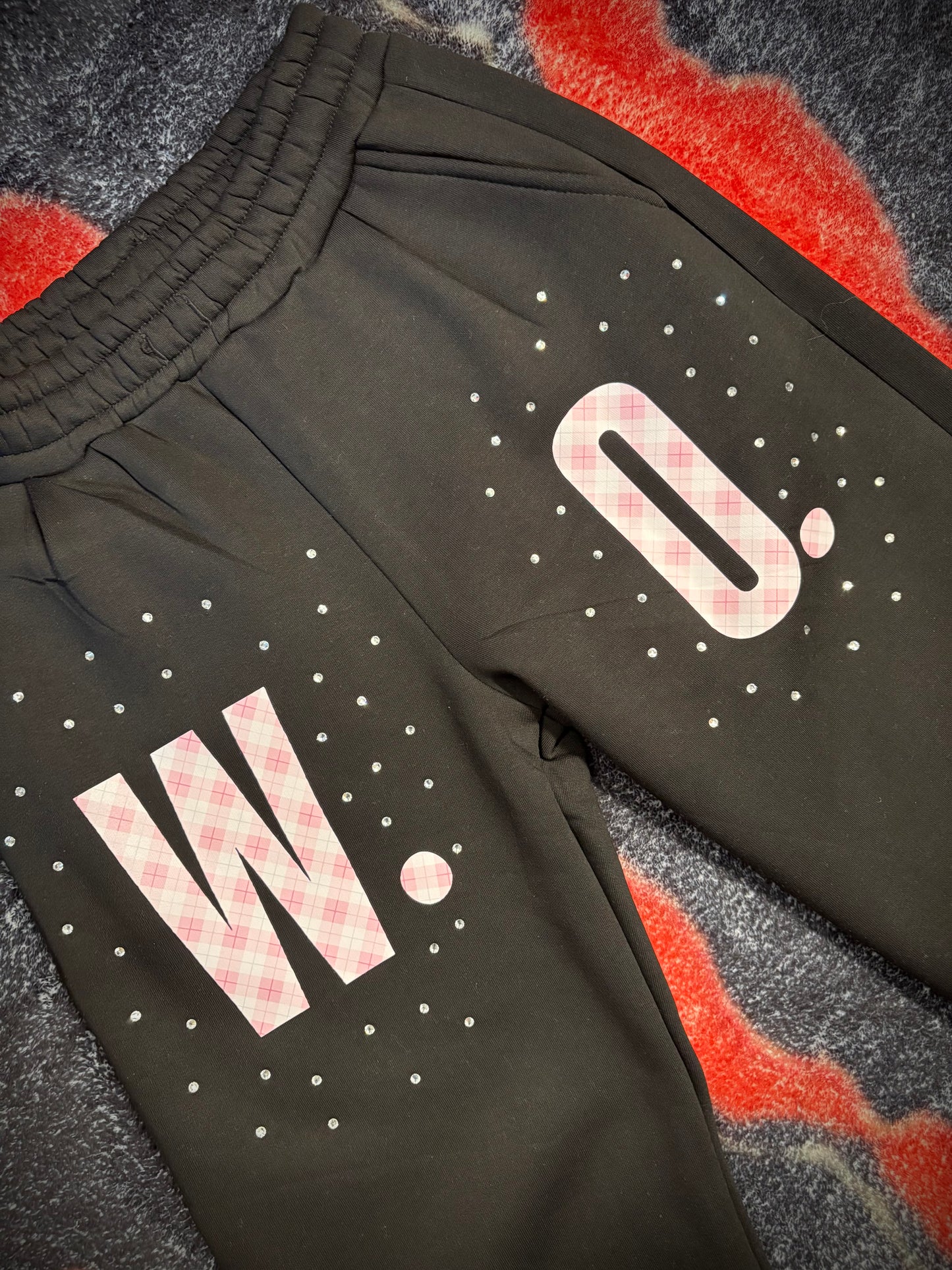 PANTS BLACK FLAKE PINK