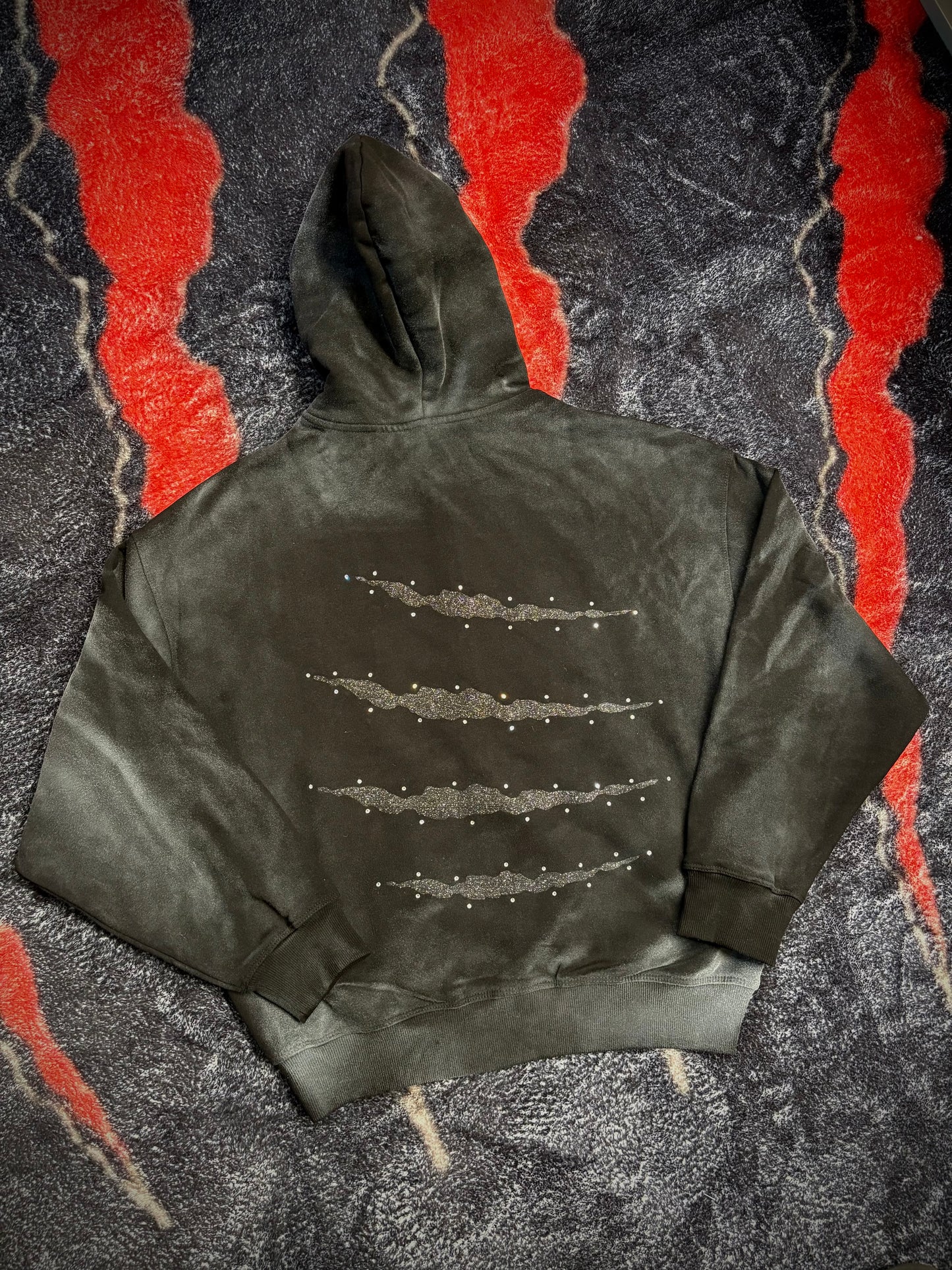 HOODIE WASH BLACK STONES