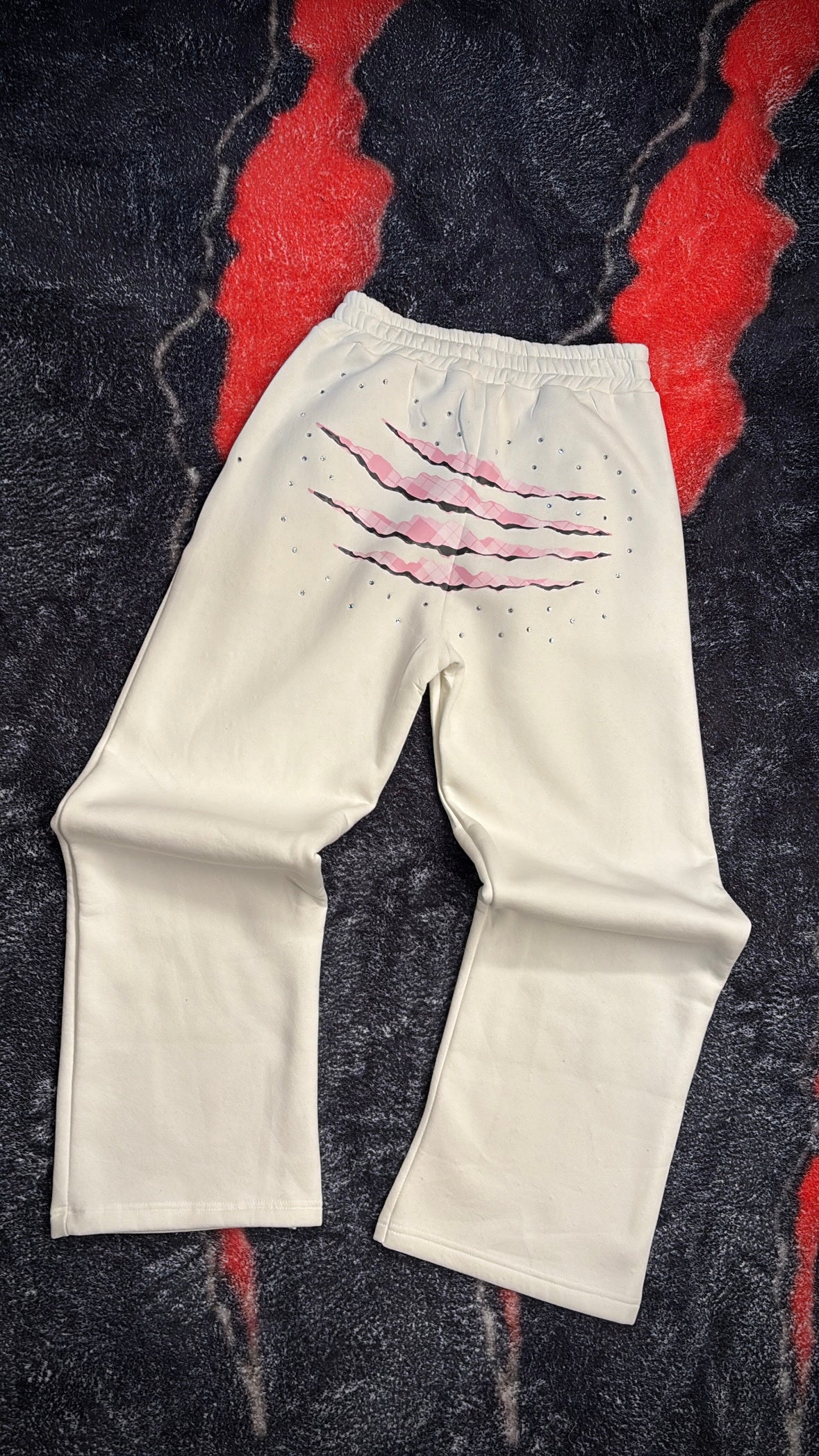PANTS WHITE FLAKE PINK