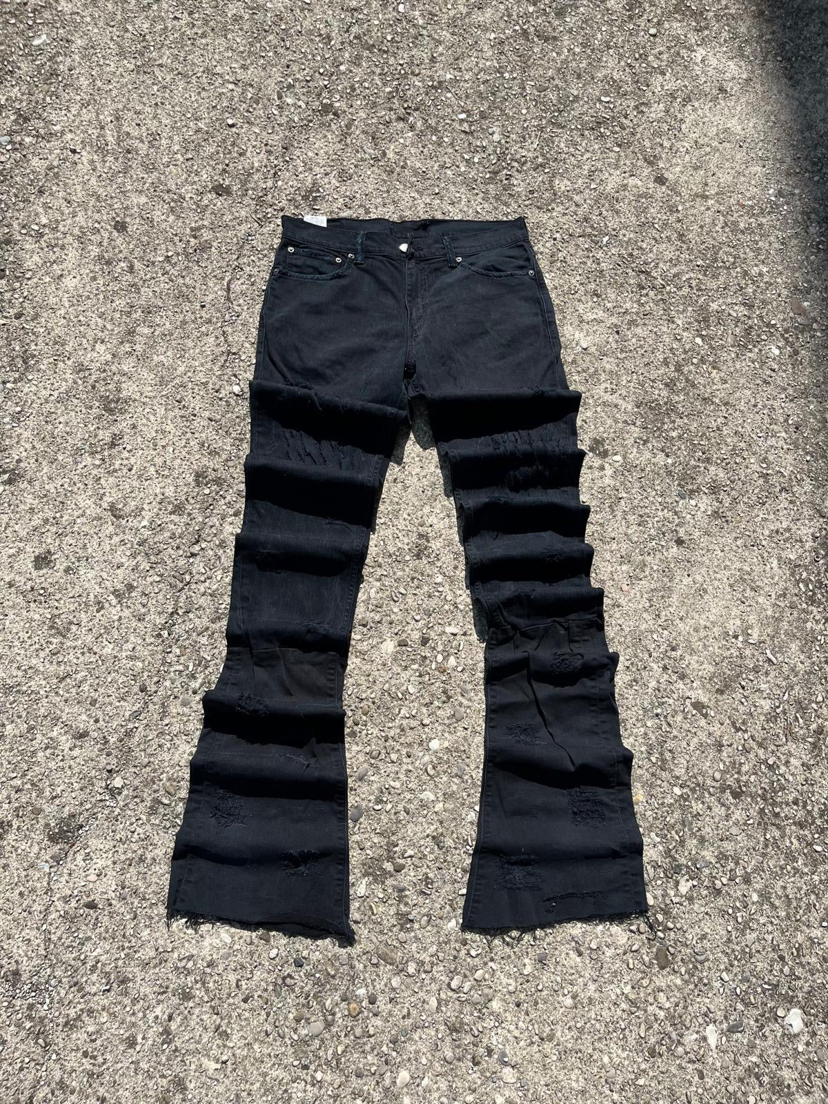 Stacked Black Denim