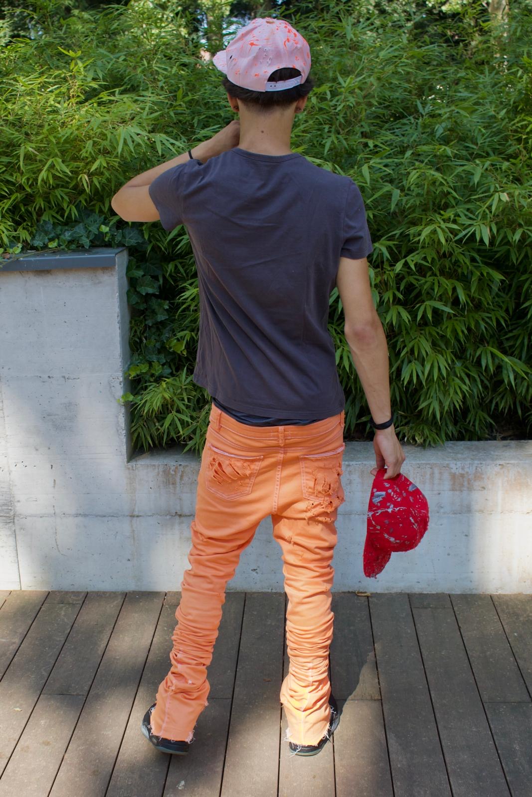 Stacked Orange Denim