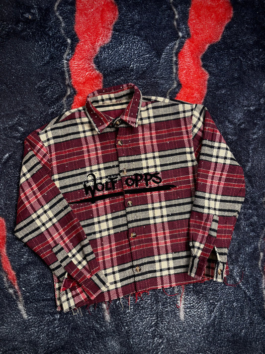 CHECKERED FLUFFY LONG BORDÓ VVS