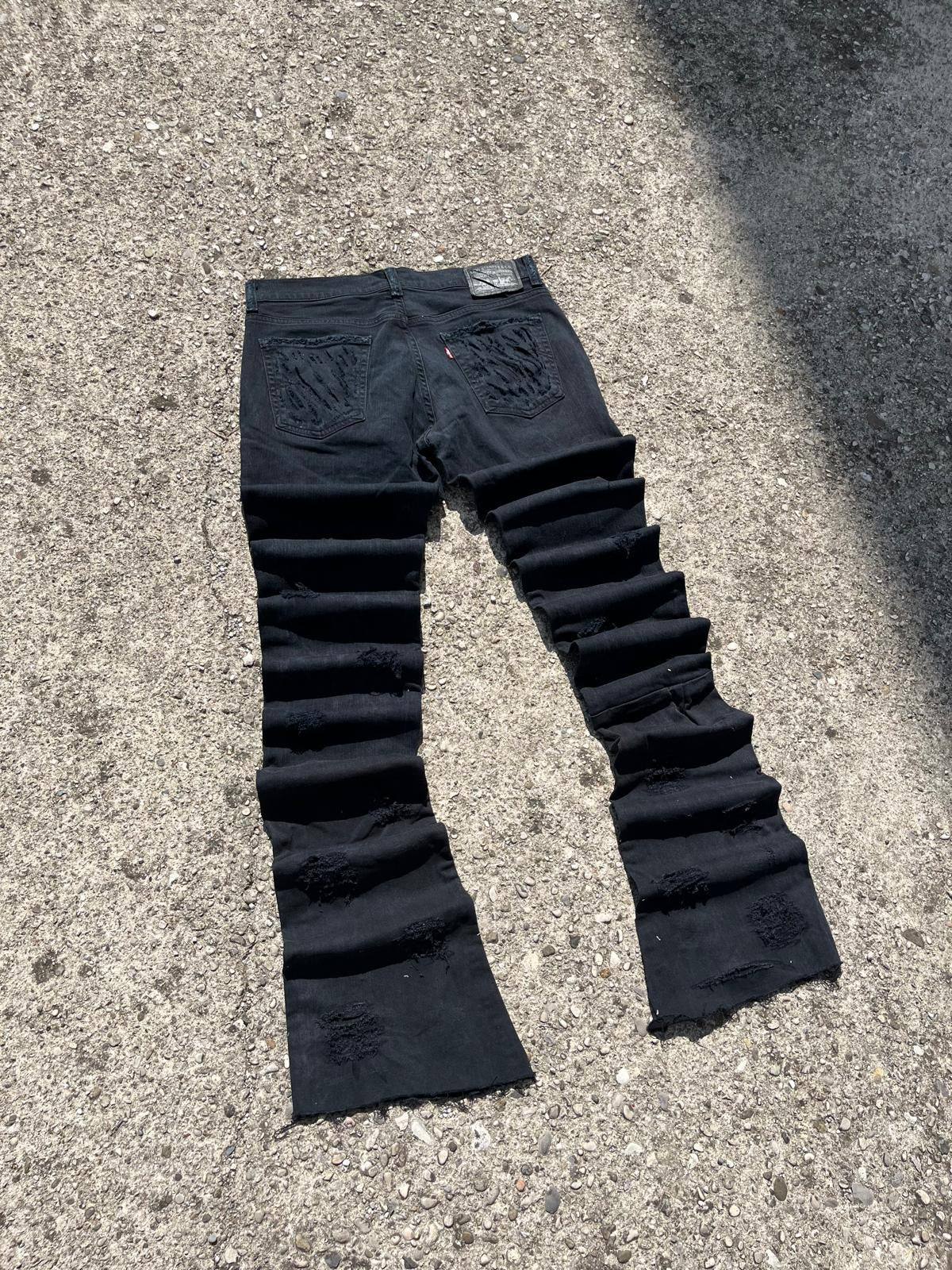 Stacked Black Denim