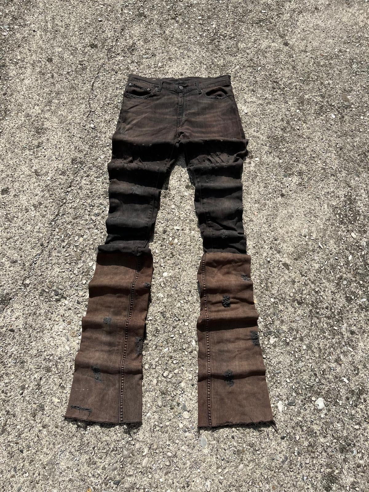 Stacked Brown Denim