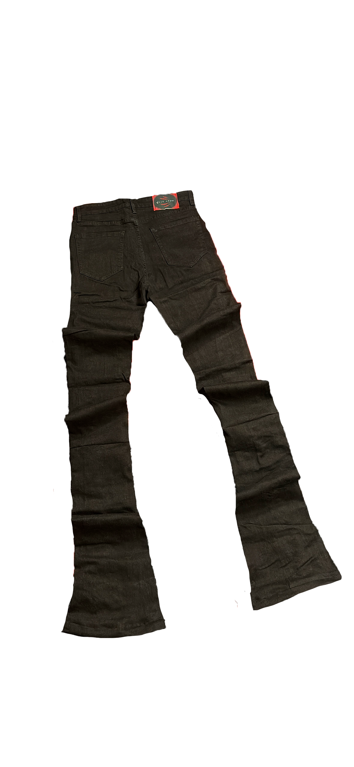 STACKED BLACK DENIM DISTRESS
