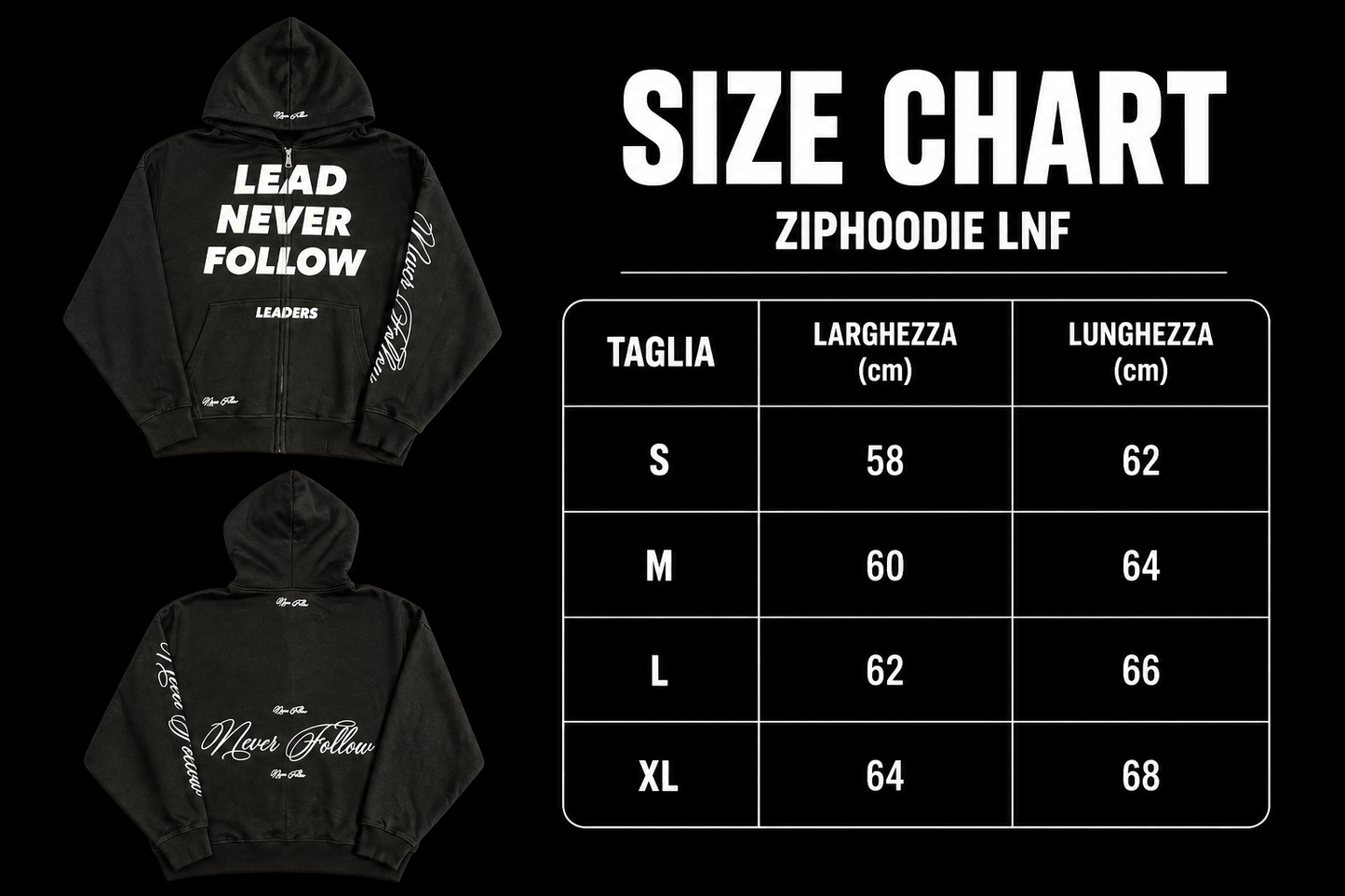 ZIP HOODIE LNF BLACK