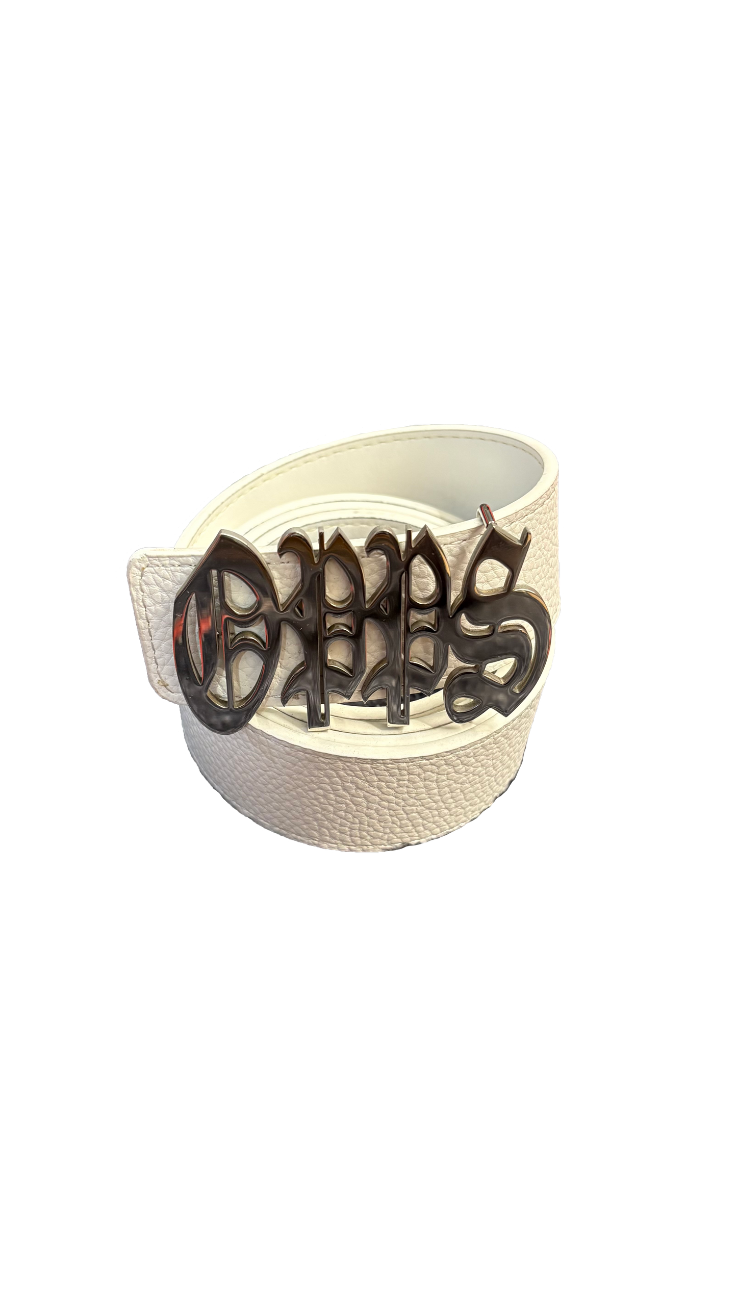 BELT WHITE SILVER “OPPS”