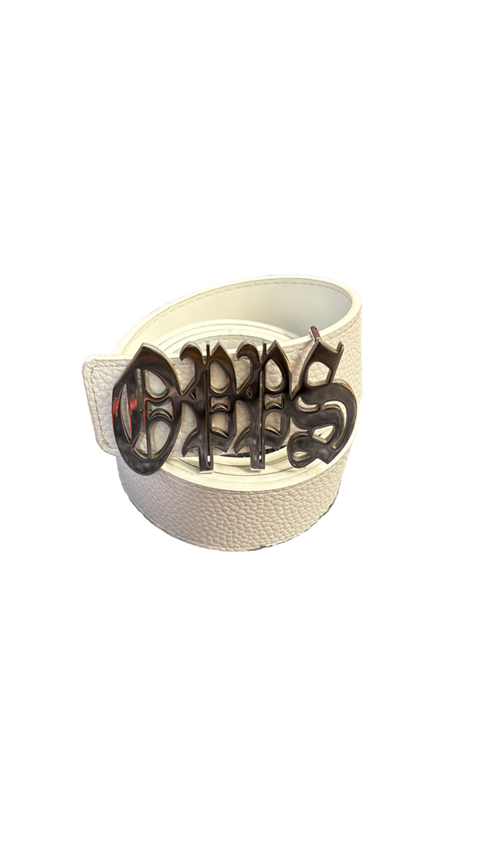 BELT WHITE SILVER “OPPS”