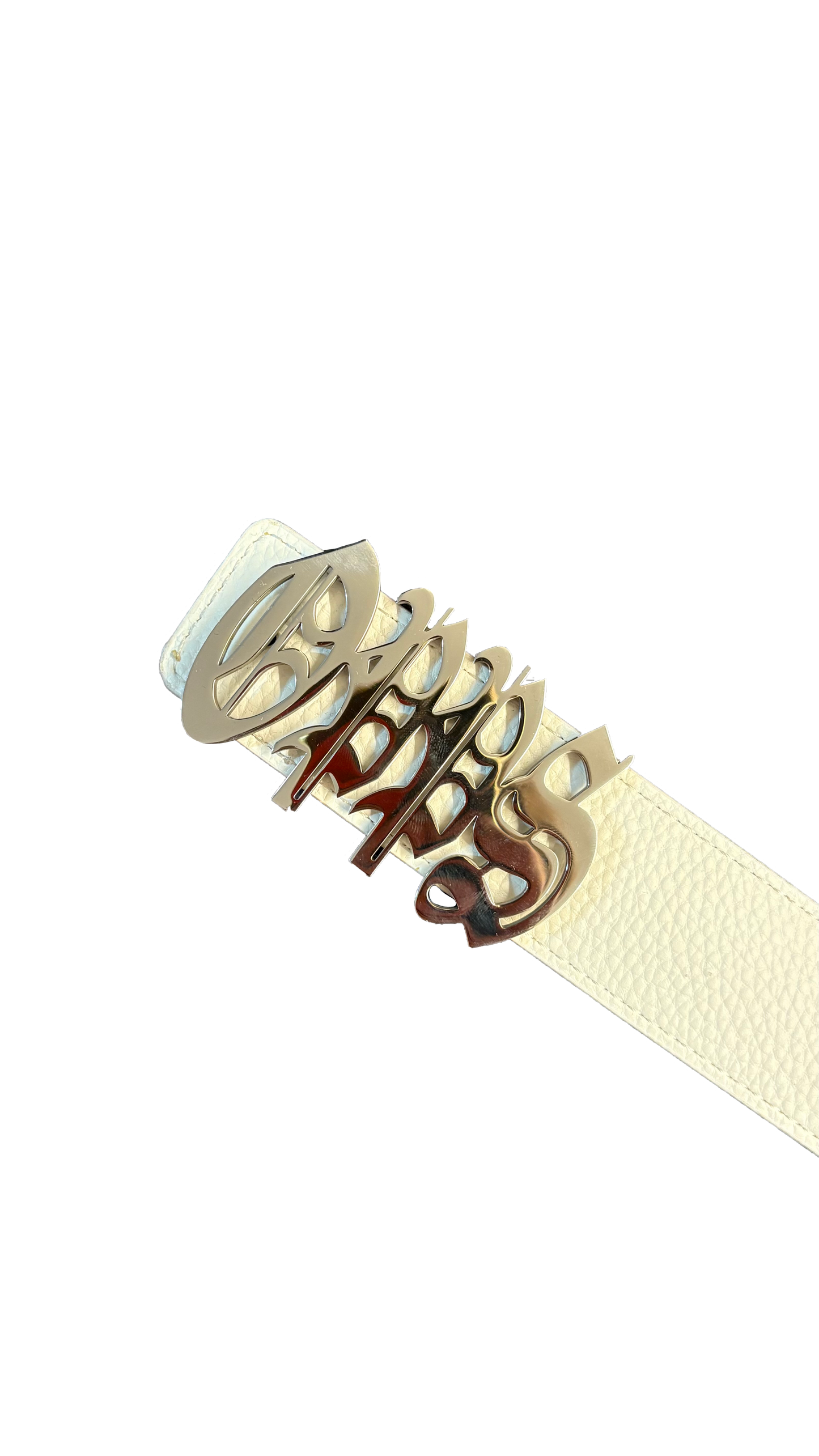 BELT WHITE SILVER “OPPS”