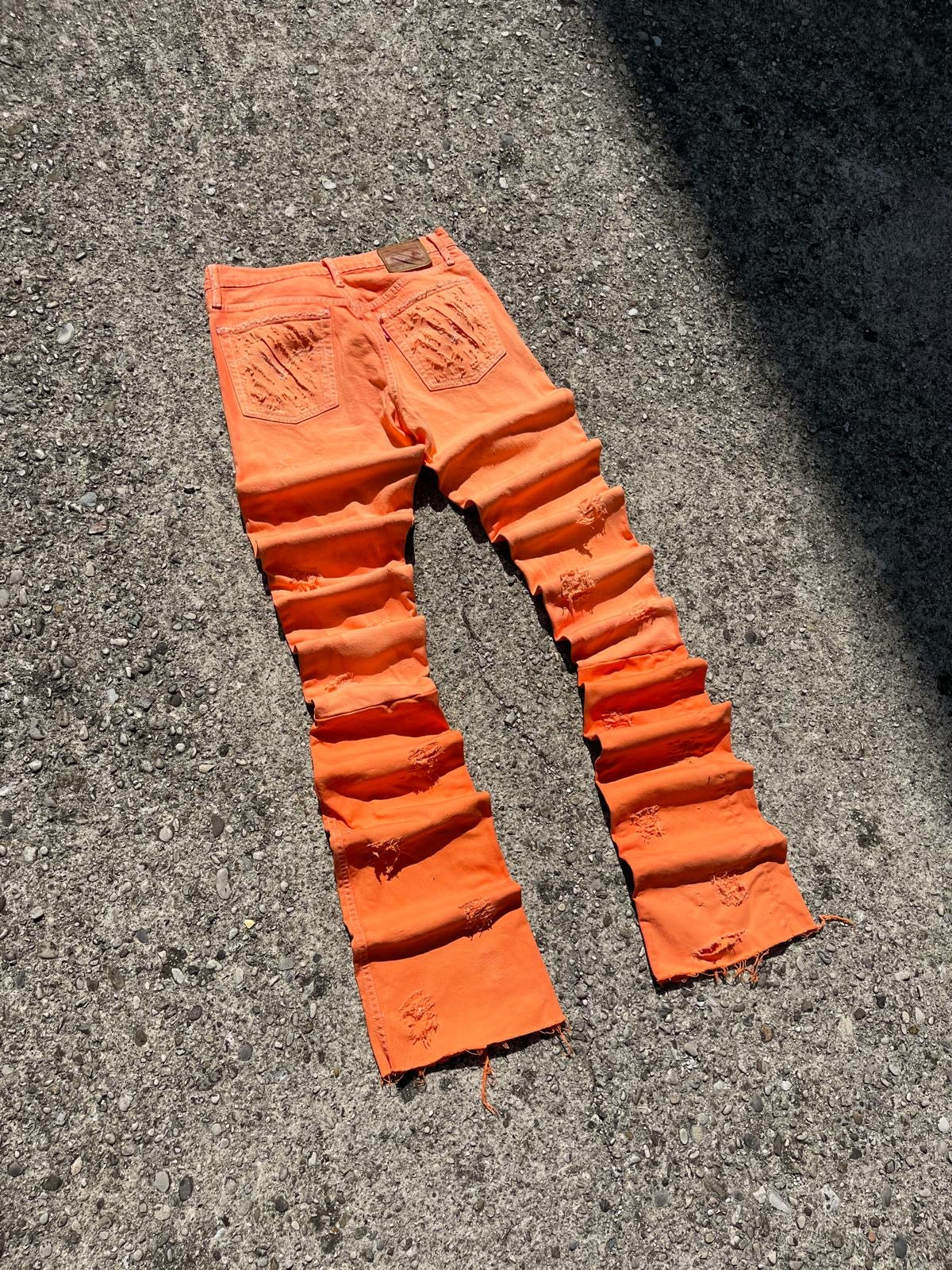 Stacked Orange Denim