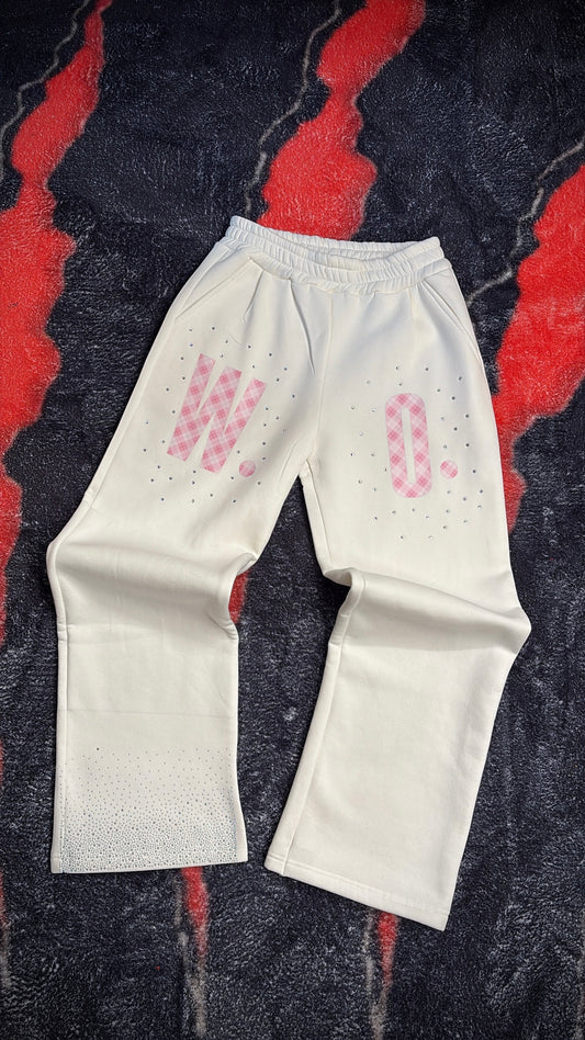 PANTS WHITE FLAKE PINK