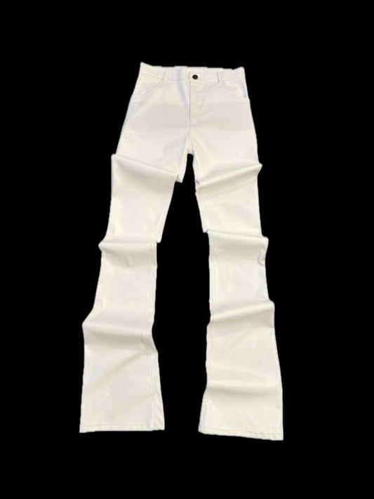 STACKED LEATHER WHITE