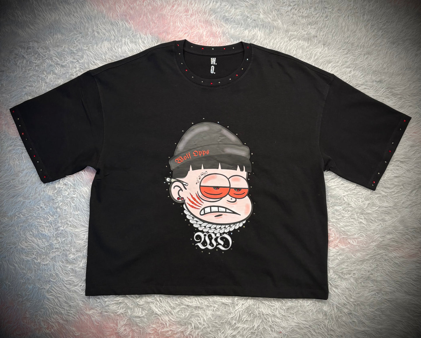 TEE CROPPED BUSY BLACK