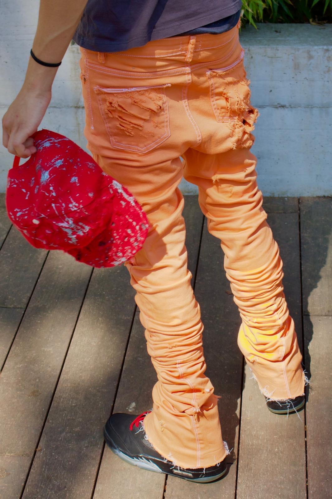 Stacked Orange Denim